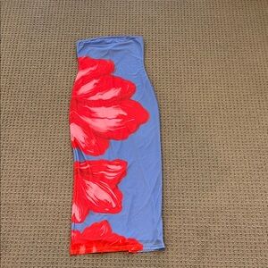 Strapless Floral Maxi Dress